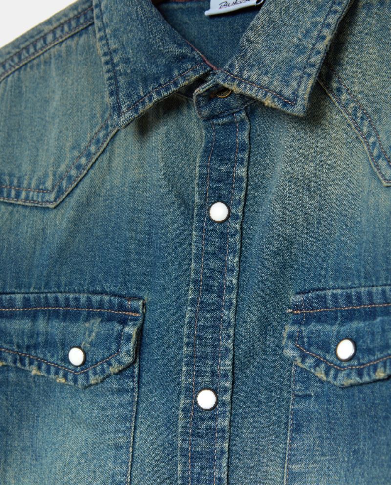 192SHI006 DE FADED DENIM