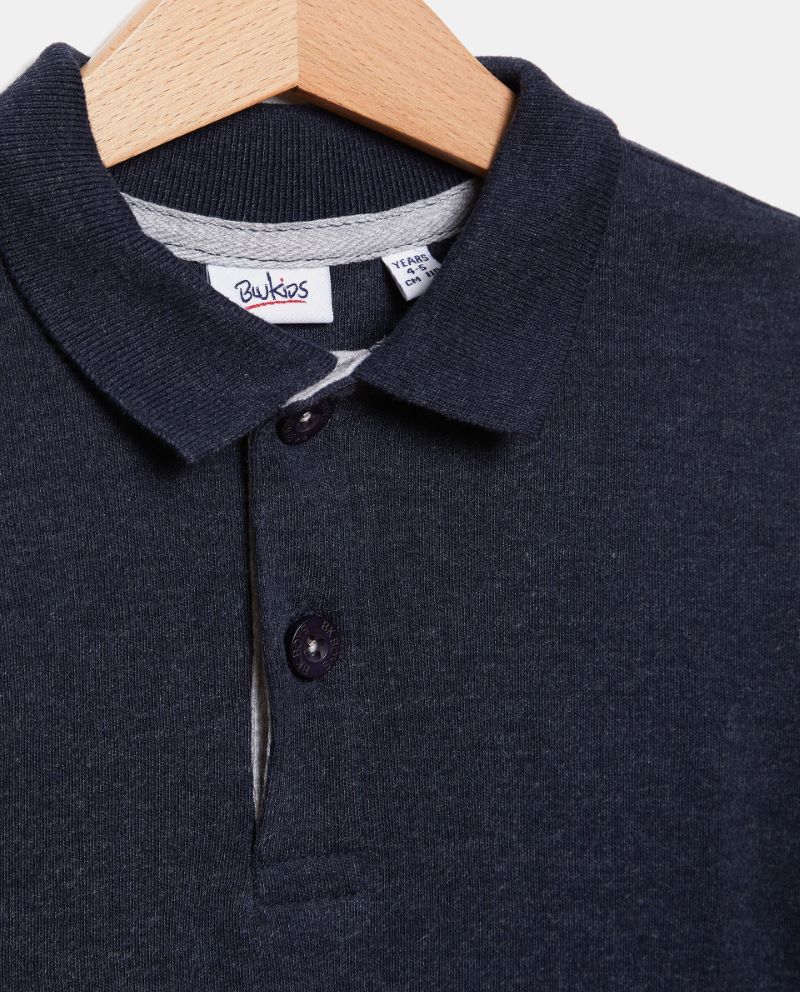 POLO L/S     BLUE MELANGE